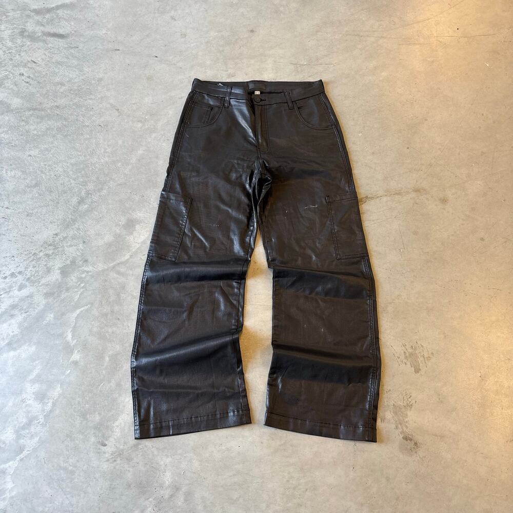 vintage rick owens style baggy leather pants